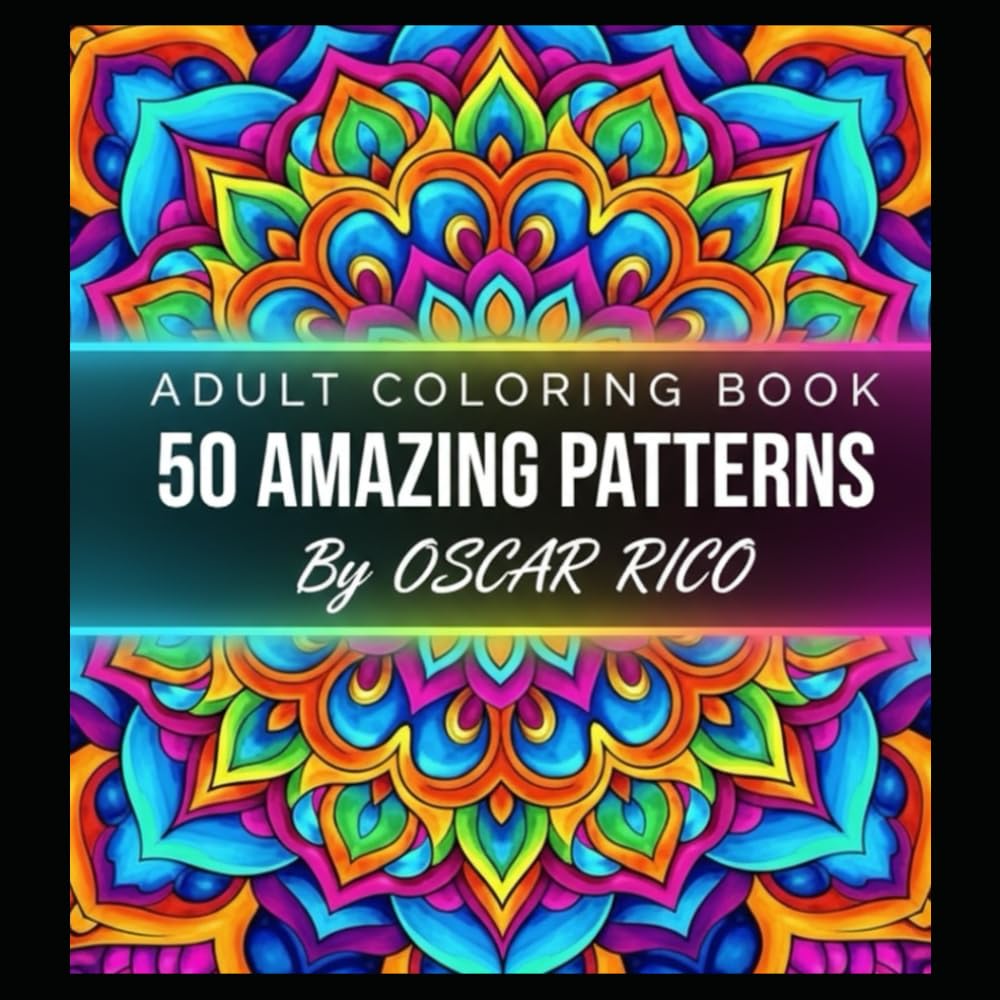 ADULT COLORING BOOK 50 AMAZING PATTERNS (Relaxing mandala coloring pages)