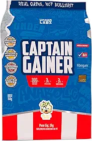 Captain Gainer Under Labz Hipercalórico Vanilla 3kg – Suplemento para Ganho de Peso e Massa Muscular com Alto Teor Calórico, Proteínas de Qualidade e Carboidratos Complexos, Energia e Força para Treinos Intensos