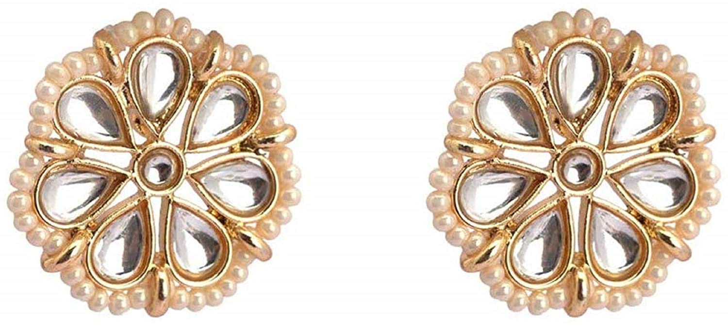 I Jewels Traditional Gold Plated Kundan & Pearl Embellished Stud Earrings For Women (E2871) (B08R1N54SP) Amazon Price History, Amazon Price Tracker