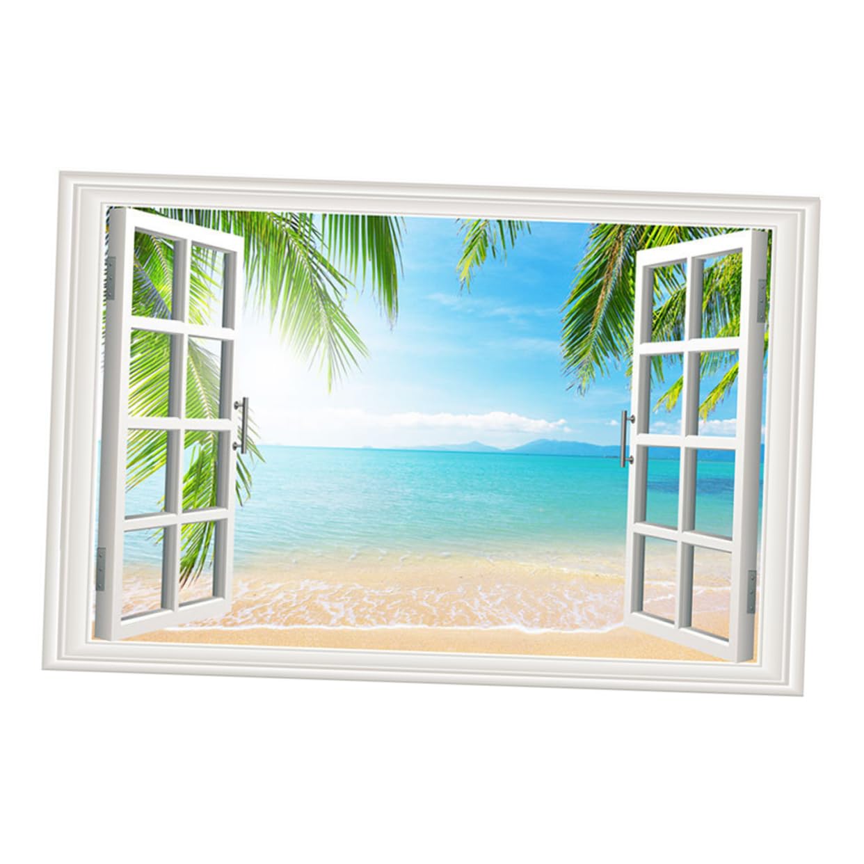 NUOBESTY etiqueta de la pared de ventana falsa interior Paisaje pegatinas de ventana falsa falso ventanas falsas muro calcomanías de pared de ventana falsa decoración de la ventana vinilo