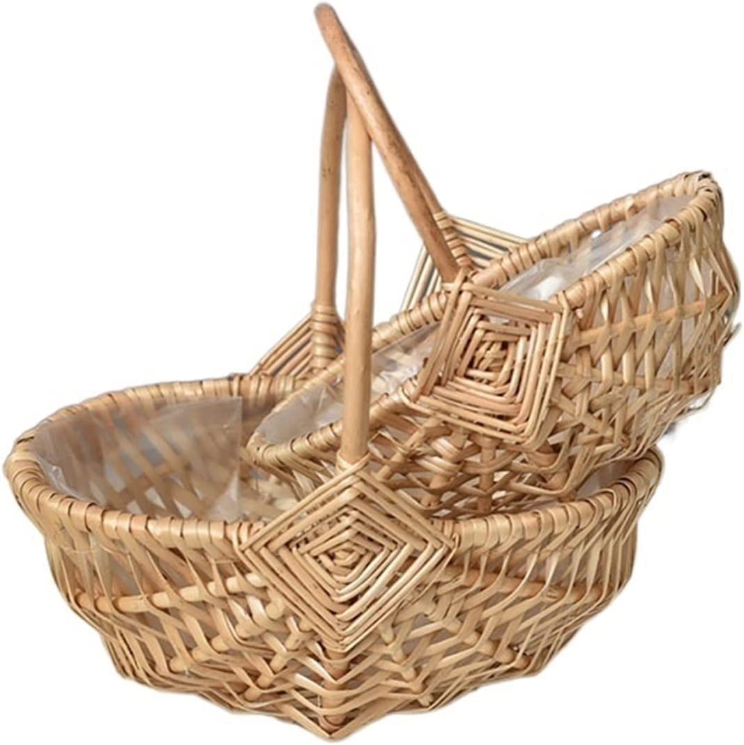 Kosz Piknikowy Kemping Kosz Piknikowy Rattanowy Na Kwiaty Rustykalny Weselny Wielofunkcyjny Do Przechowywania Kreatywny Prezenty Organizacji Domu(31 * 22 * 30cm)