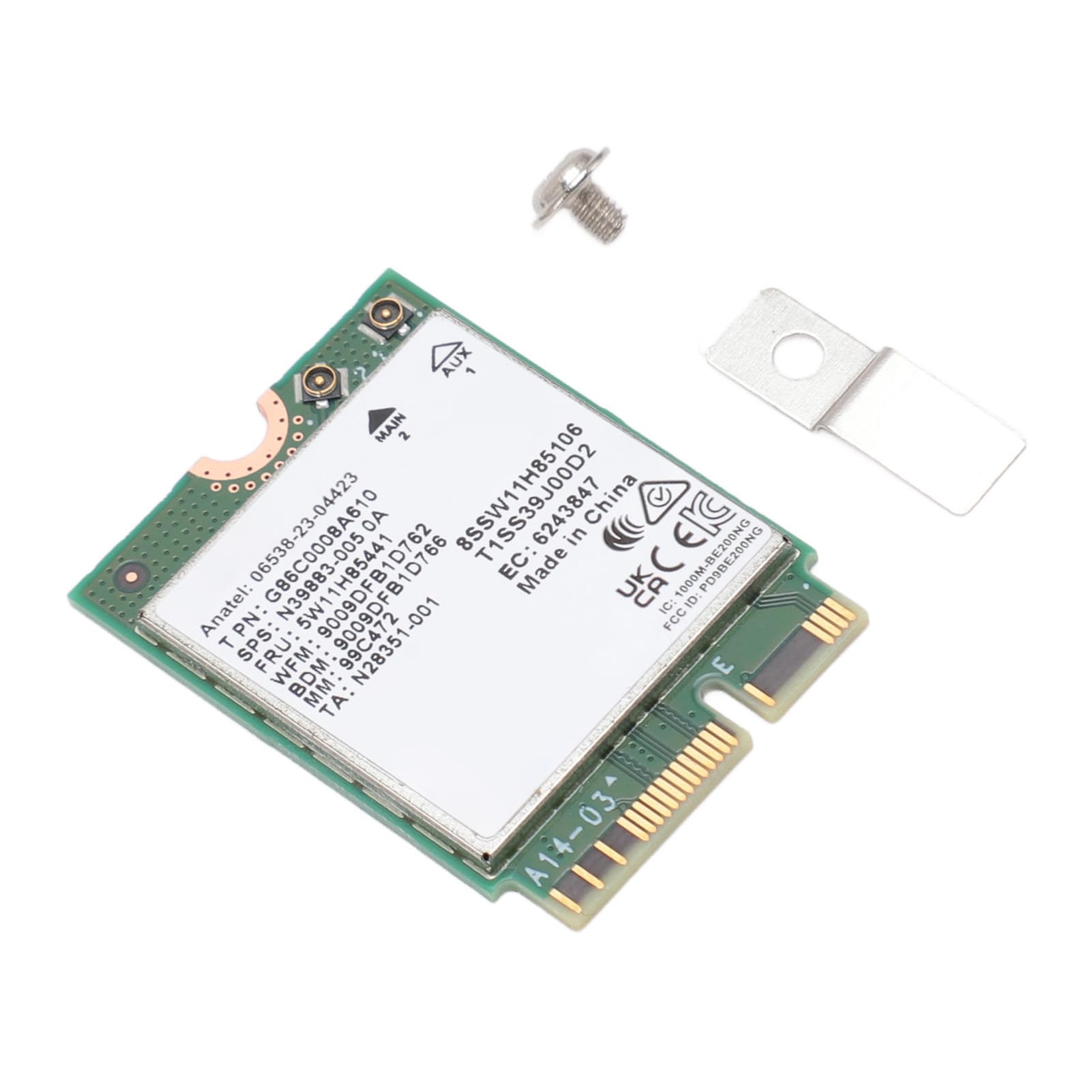 Fockety Scheda PCIe WiFi 7, Adattatore di Rete Tri Band 574Mbps 2400Mbps 5800Mbps, Scheda WiFi M.2 con Bluetooth 5.4 per Computer 10 11 OS (Nessuna antenna)