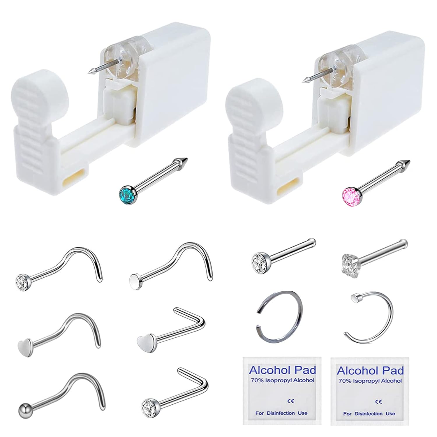 Nose Piercing Gun Kit 2 Pack Nose Piercing Kit Safety