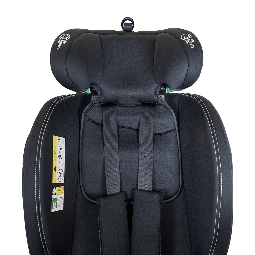 Interbaby Silla Coche Bebé PAX i-Size ISOFIX 360° Grupo 0+1+2+3 (Negro) | Silla auto giratoria 360 reclinable 40-150 cm, reductor recién nacido, protección lateral SPS, pata de apoyo