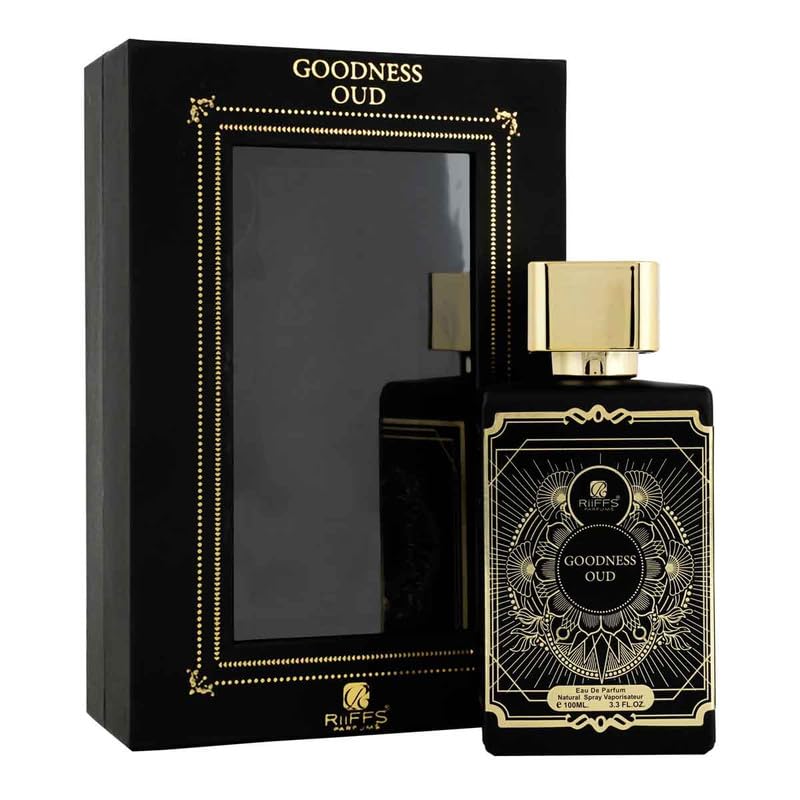 RiiFFS Goodness Oud Black Perfume For Men | Long-Lasting Eau De Parfum | Bold & Empowering Fragrance with Oud, Saffron, Patchouli & Musk – Gift for Special Occasions, 100ml