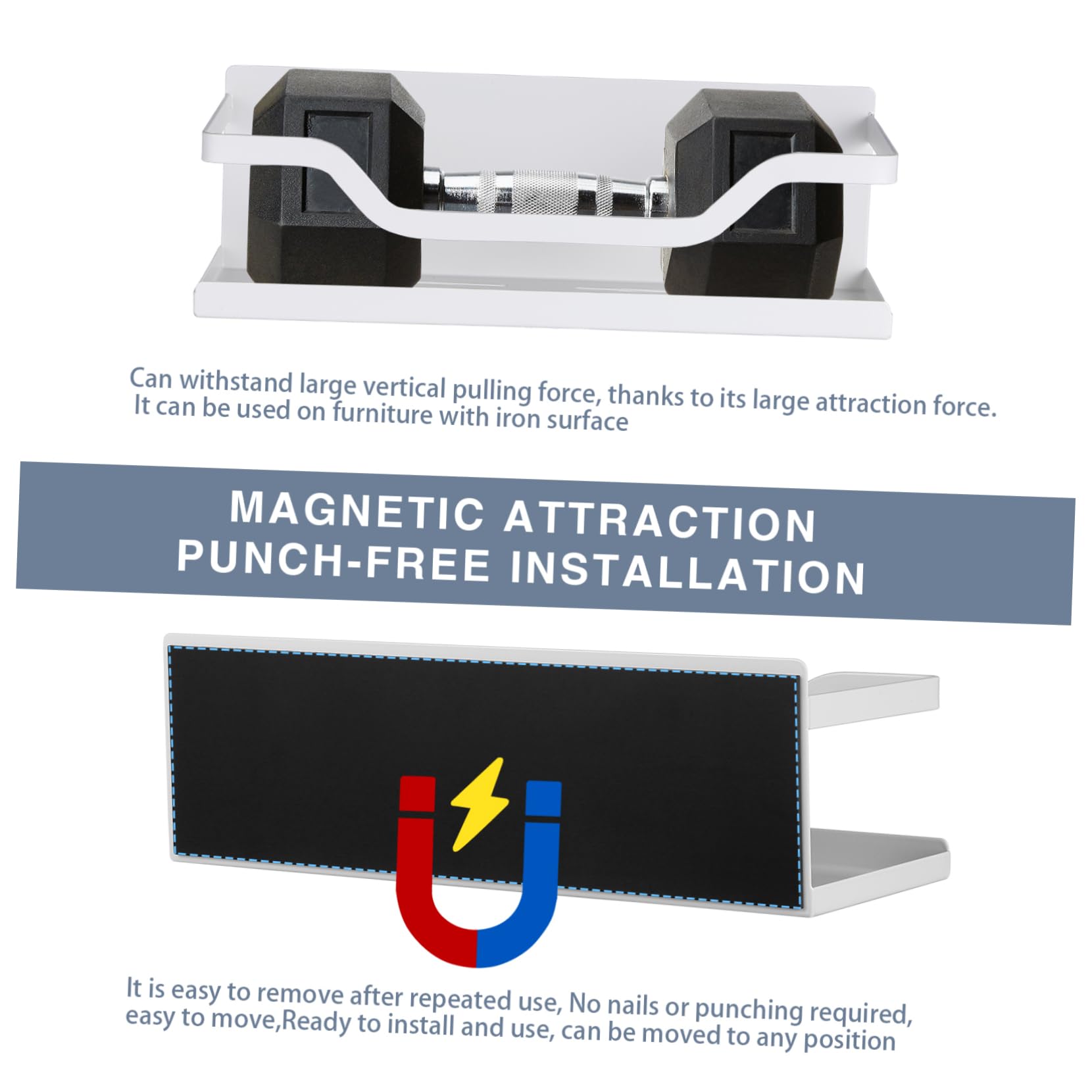 Garneck 2 Pz Ripiano Frigorifero Magnetico Ripiano Magnetico Nessun Per Trapano o Ripiani Frigo i Acciaio Carbonio Bianca
