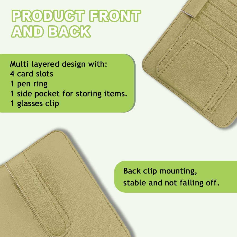 Organizzatore Da Visiera Auto Deemars - Per Carte, Occhiali E Penne | Universale, Pelle PU, Nero - Foto 7