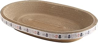 Cat Scratcher Bowl,Round Cat Scratching Lounge Bed, Oval Cat Scratcher, Oval-Shaped Durable High-Density Cat Scratcher Cardboard Posts, Indoor Cat Furniture Scratch Post for Indoor Cats Sleeping.