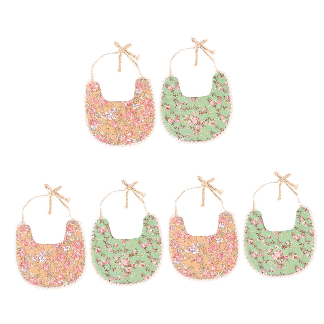 UPKOCH 6piezas Baberos De Algodón Para Bebés Doble Capa Unisex Absorbentes y Ajustables Perfectos Para Alimentación Rechazo De Saliva