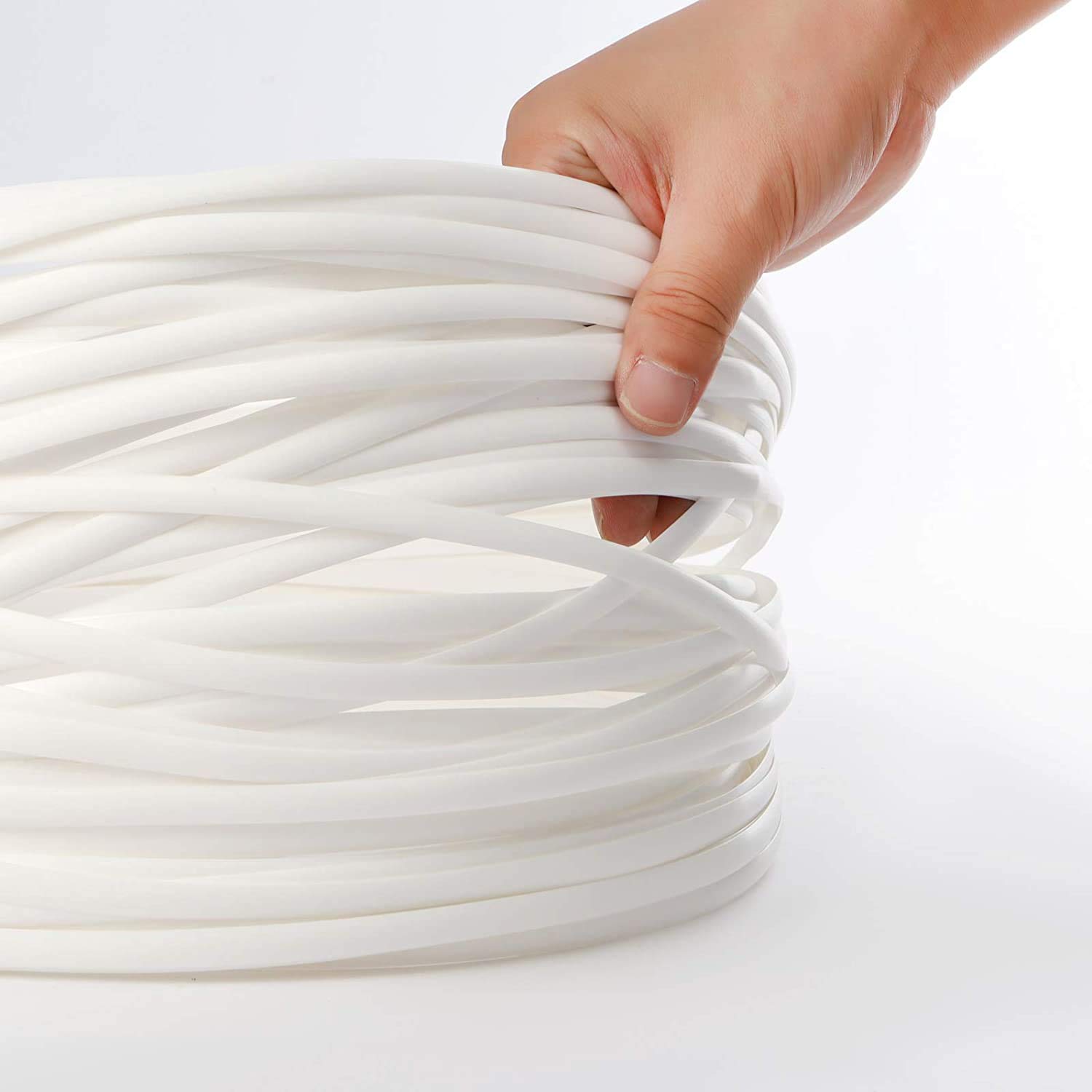 Kit di fissaggio per mobili in rattan , materiale di riparazione in vimini, materiale in tessuto plastico piatto bianco per l'installazione di mobili in rattan e cestino per sedie da giardino