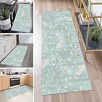 Tappeto Passatoia Lavabile Tropicale Verde Scuro - 70x500 Cm, Antiscivolo, Per Corridoio Ingresso