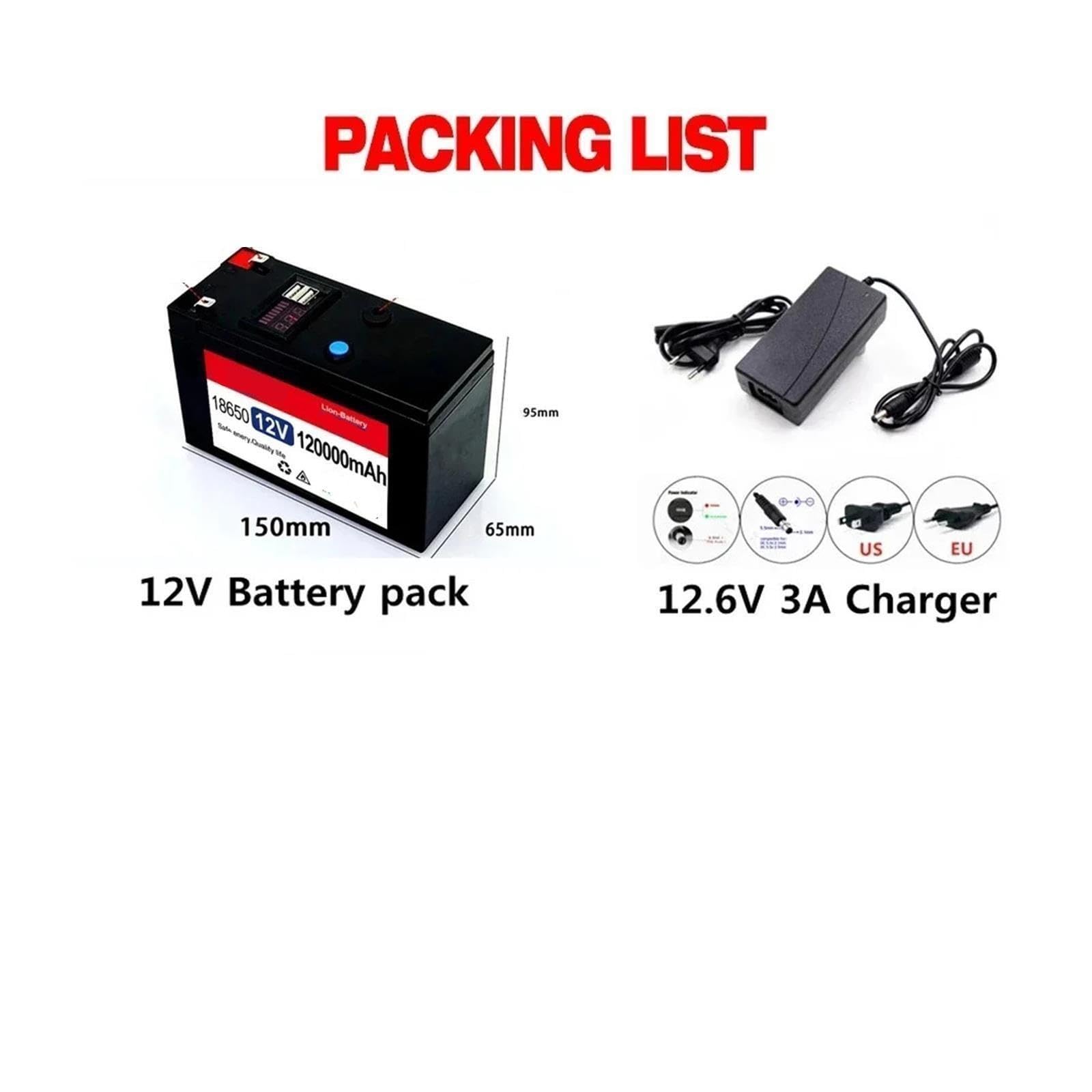Batería LiFePO4 de 12 V y 120 Ah, BMS Incorporado, más de 4000 ciclos