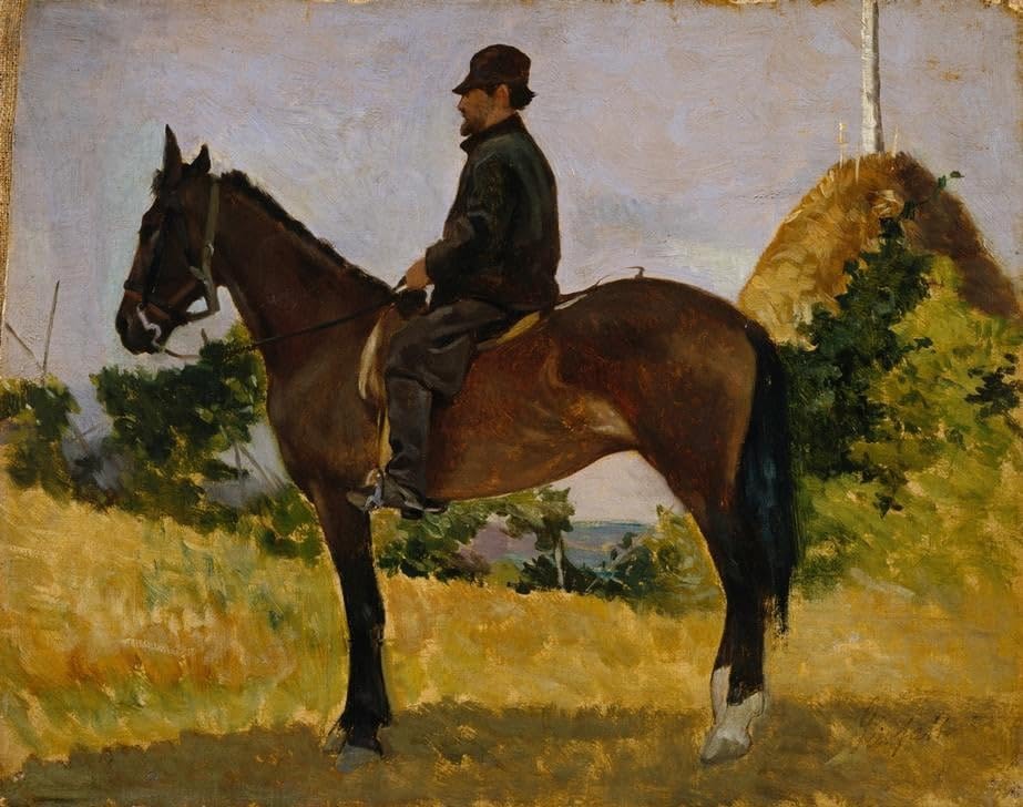 Peinture Diego Martelli à Cavallo Fattori : Toile Nordique Idéale pour Chambre Adulte