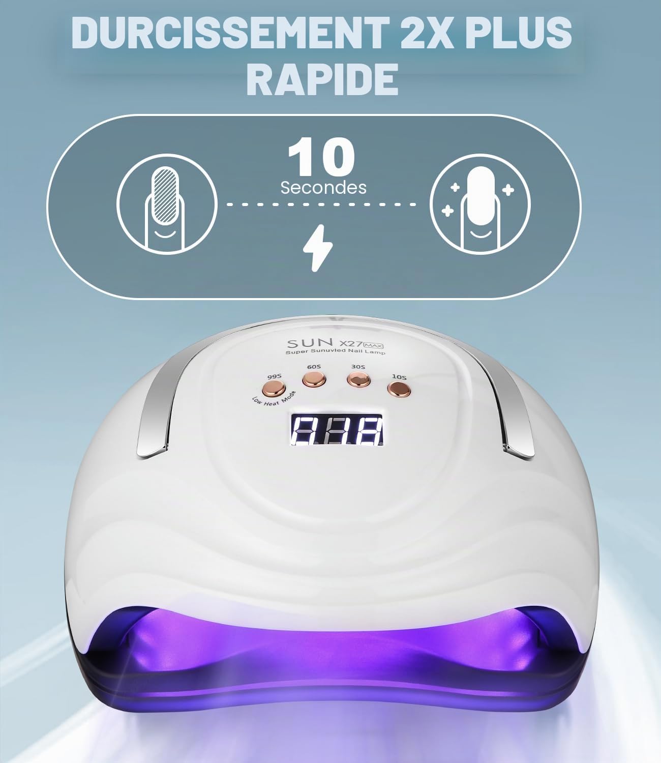 Lampe LED Ongles Gel, 380W Professionnel UV Sèche Automatique machine, 81 Lumières Séchage Rapide, Grand LCD Ecran, 4 Minuteries 10s/30s/60s/99s pour Vernis Semi Permanent, pour Salon Maison