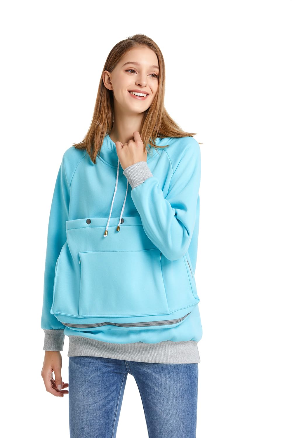 Kei Tomlison Pet Cat Dog Pouch Hoodie Small Animal Carrier – Kitten Puppy Pouch Sweatshirt Holder Fleece Unisex Hoodies Sky Blue