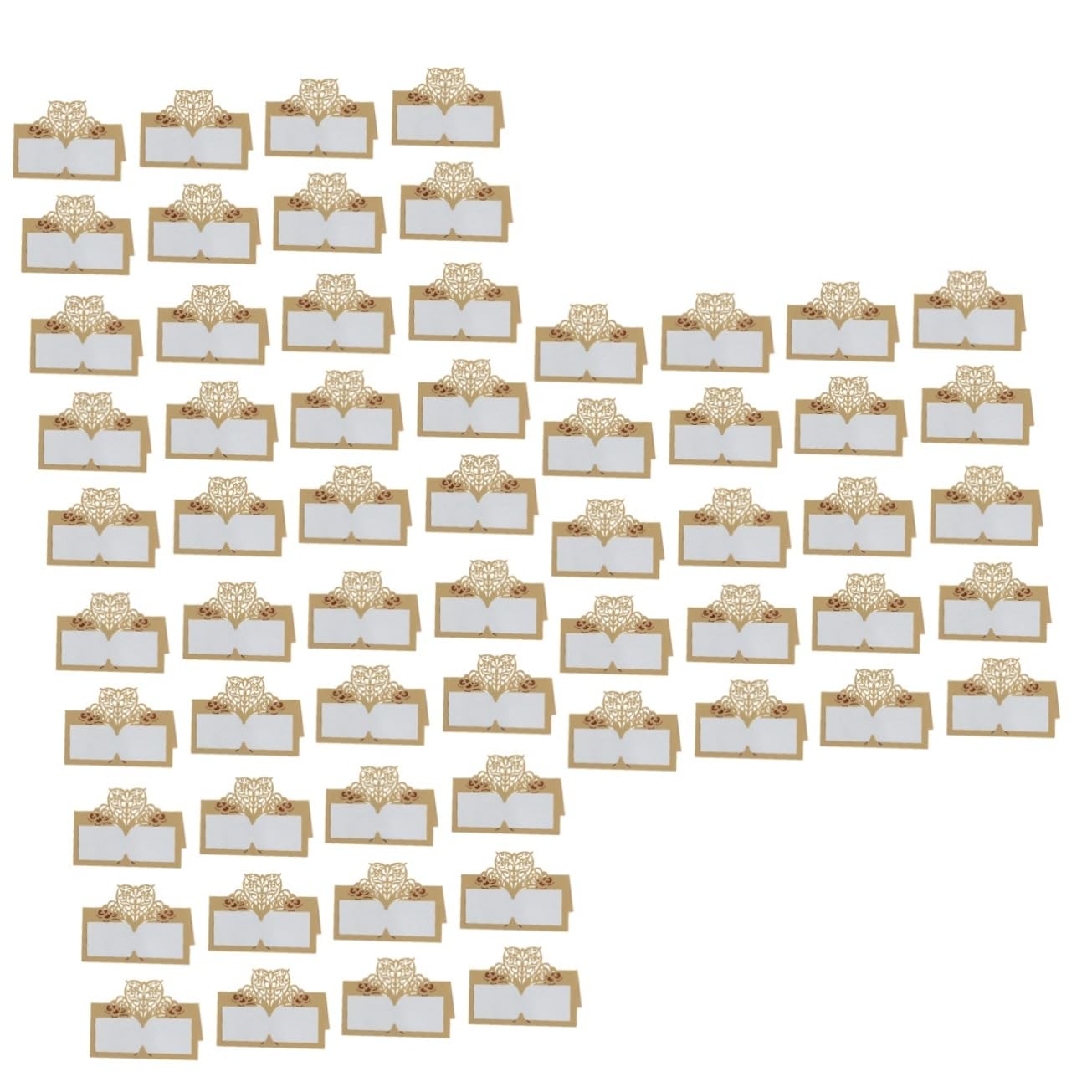 STOBAZA 3 Sets Stabiler Papier Tischkarten Für Hochzeit Party Bankett Beige Golden Finish 50 Stück * 3