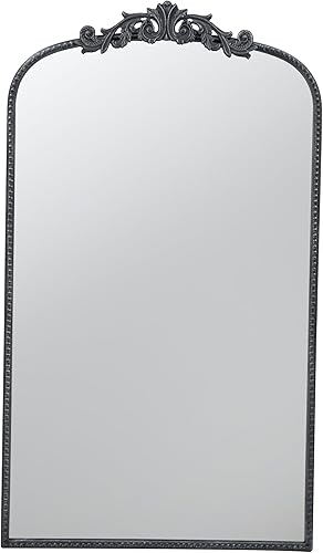 Espejo de diseño clásico de 24 x 42 pulgadas con marco de inspiración barroca para baño, consola de entrada apoyada contra la pared disponible en Yaxa Venezuela