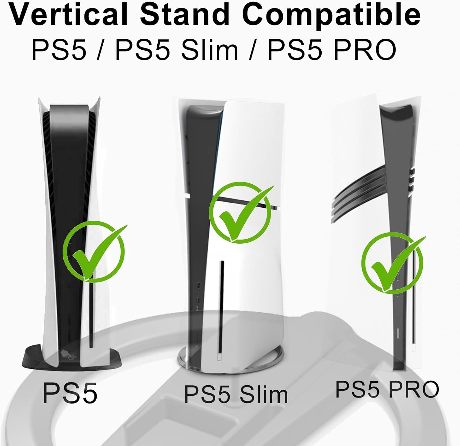 RGB Vertical Stand for PS5/PS5 Slim/PS5 Pro Console – Compatible with PS5/PS5 Slim/PS5 Pro Disc and Digital Edition, LED RGB Base Stand with 14 Light Modes (Black) - Image 2