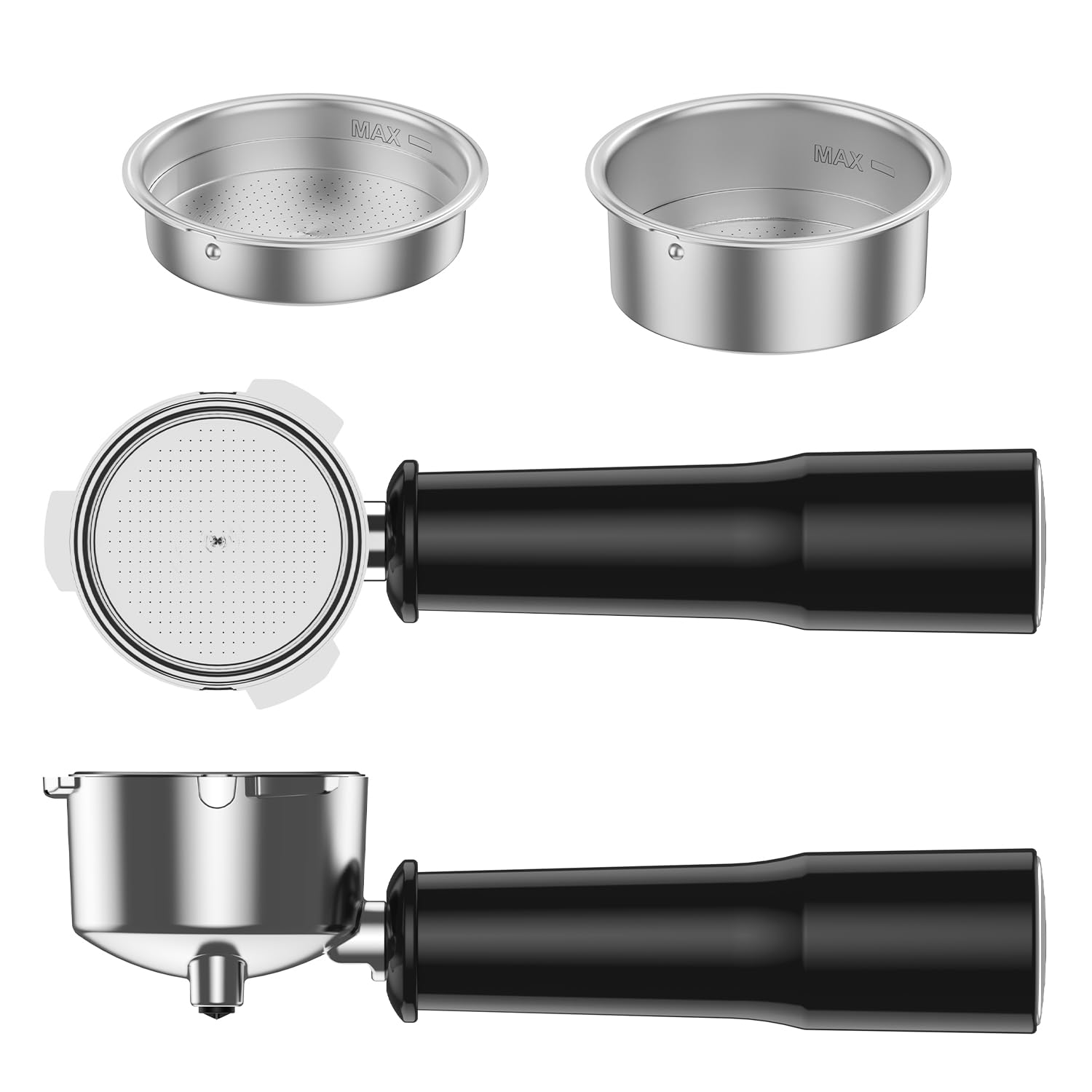 51mm Pressurized Portafilter 3 Ear with Single/Double Cup Filter Basket (9/18g)