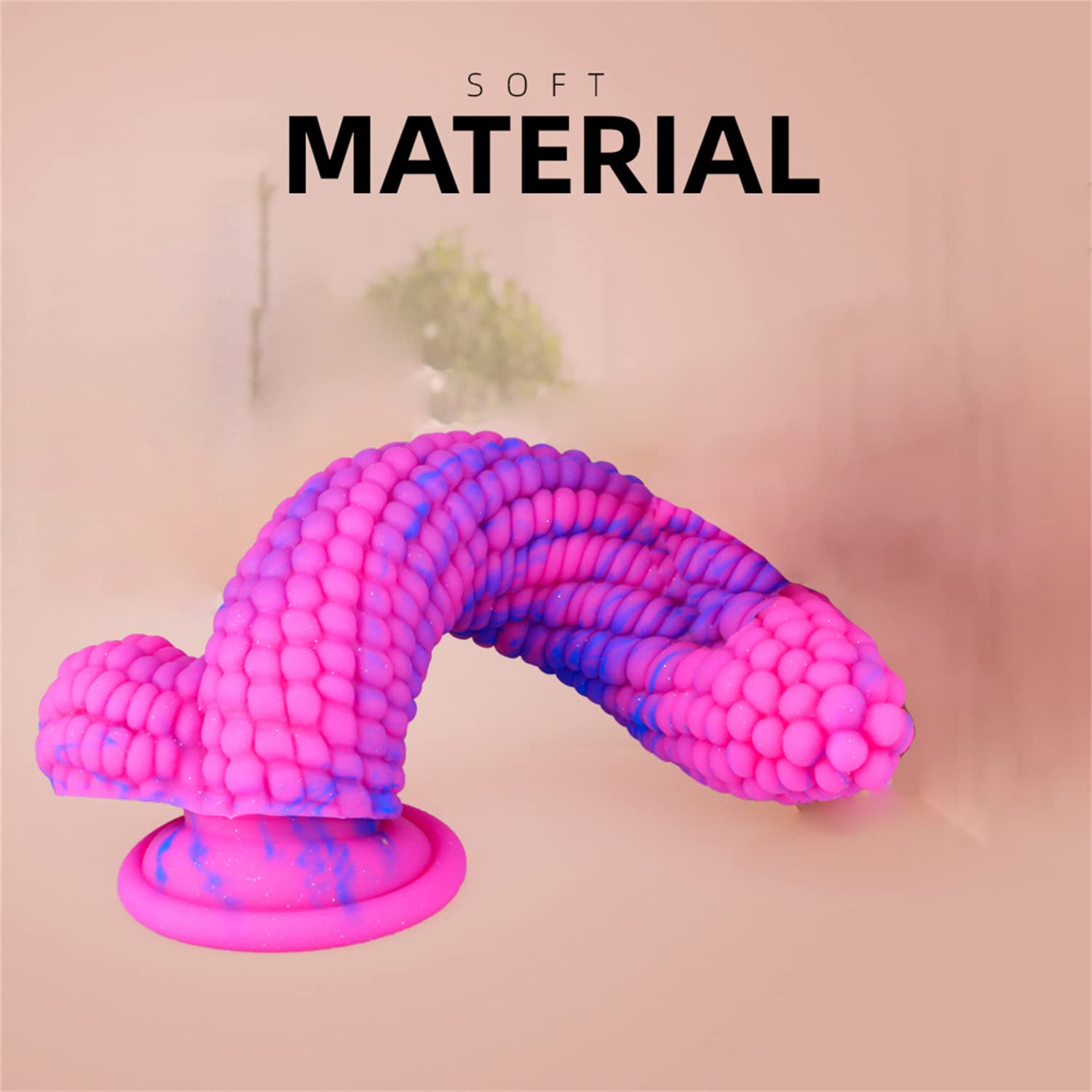 Monster Dildo Colourful Big Grain Corn Adult Sex Toy with Strong Suction Cup 8 Inch Flexible Soft Vegetable Dildos -: Pink