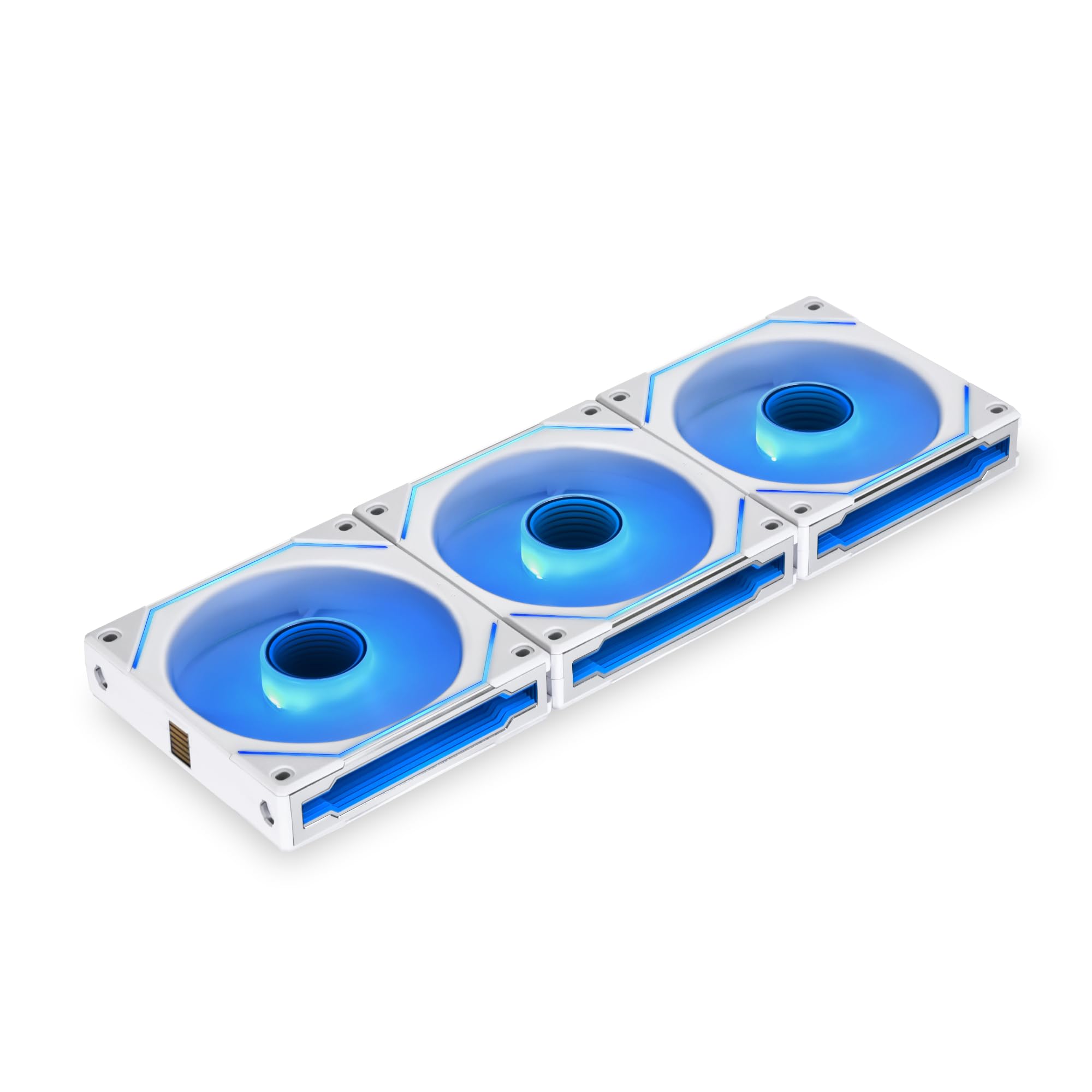 Lian Li UNI SL-Infinity UF-SLIN120-3W Lot de 2 ventilateurs ARGB, pales inversées, pour montage en série, effets d'éclairage personnalisables, connexion par câble sans contrôleur, blanc, 120 mm
