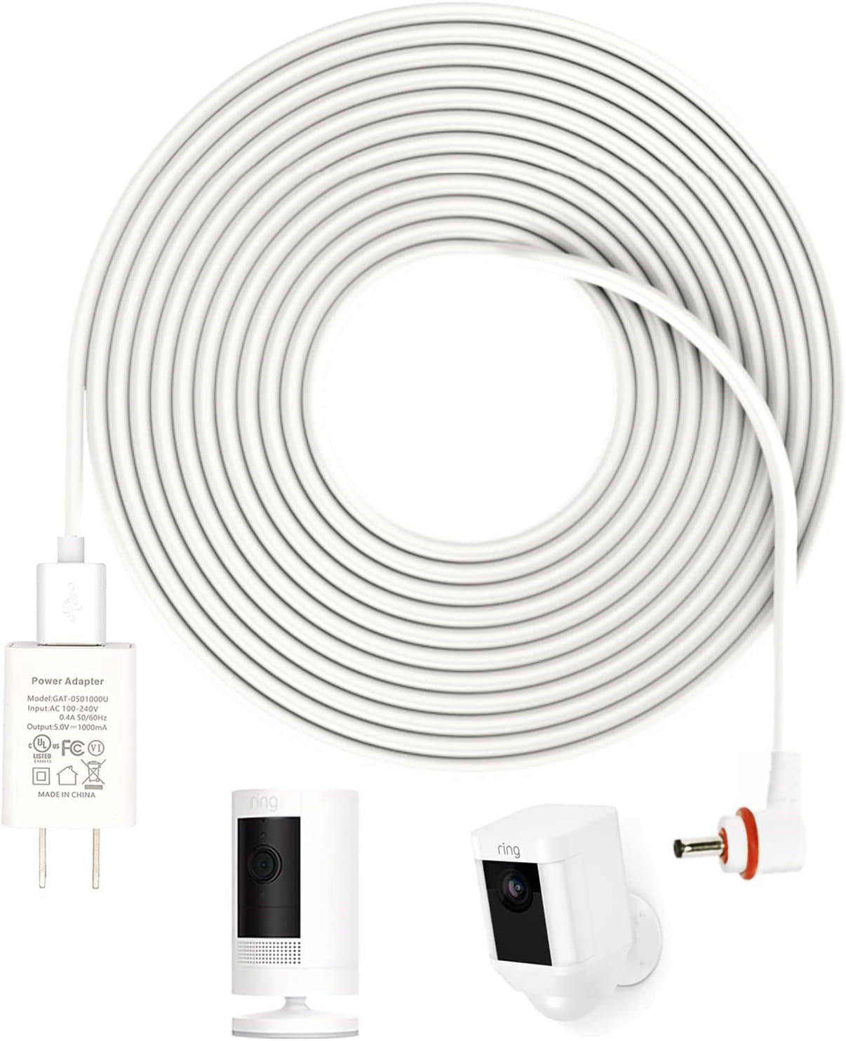 Charging Extension Cable 5V 1A Adapter for Stick Up Cam Battery/Plugin