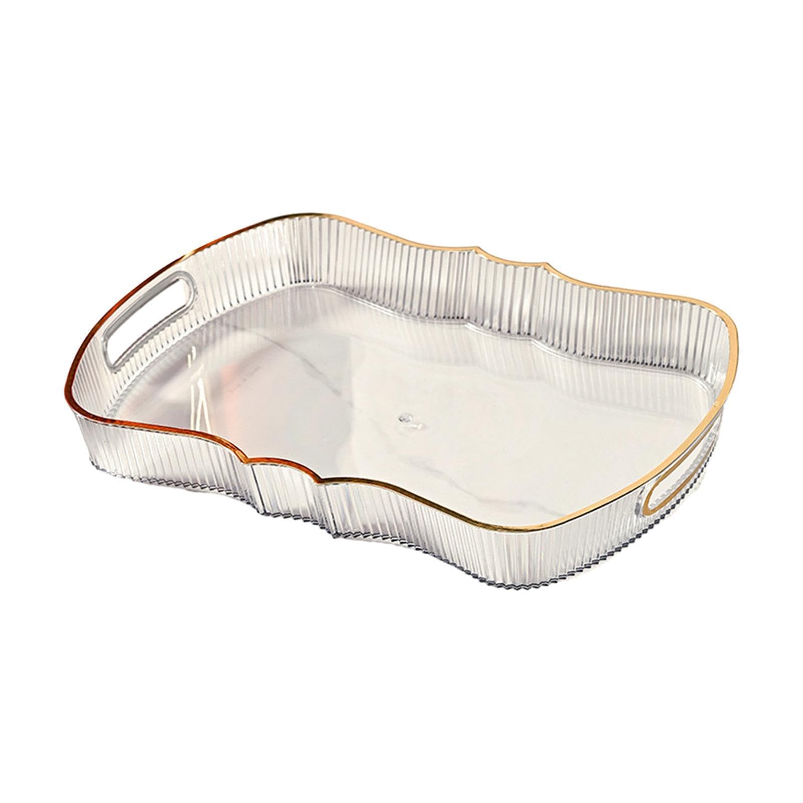 PIXZCSA Charming Rectangle Serving Tray Kitchen Fruit Dessert For Practical Daily And Gift Giving Housewarming Rectangle Serving Tray Kitchen Fruit Dessert, White, L
