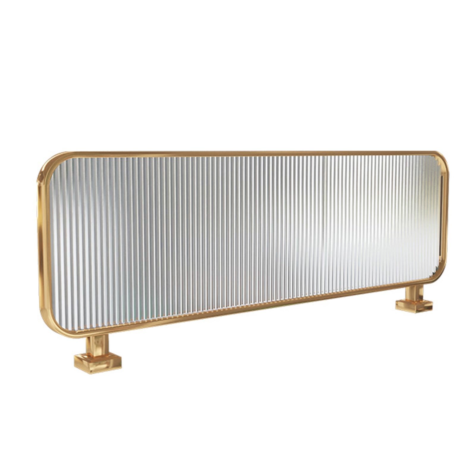 KLGFBDC Dividers for Dining Areas, Ironwork Restaurant Decorative Partitions, Striped Matte Glass Hot Pot Countertop Desk Divider, 30/50cm Low Fence (Color : Gold-B, Size : 30x70cm)