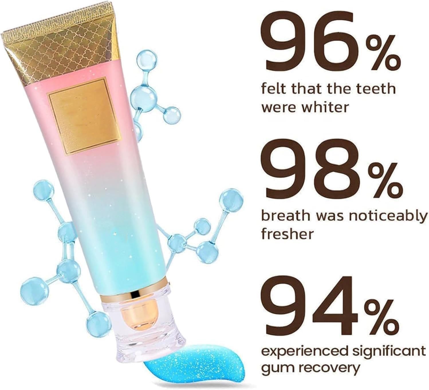 Glamvorateeth, dentifricio sbiancante Glamvorateeth, dentifricio sbiancante FreshBreath, dentifricio sbiancante alla niacinamide, dentifricio per rimozione macchie naturale (5 pezzi)
