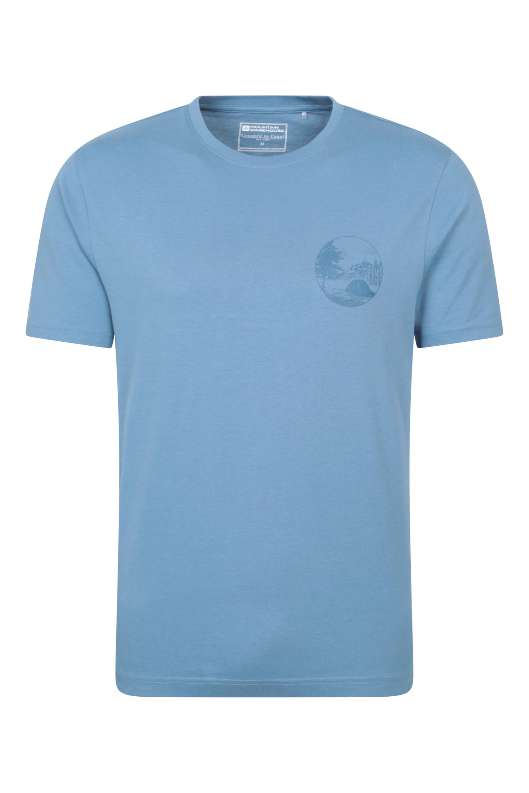 Camping Sketch Mens T-Shirt - Blue