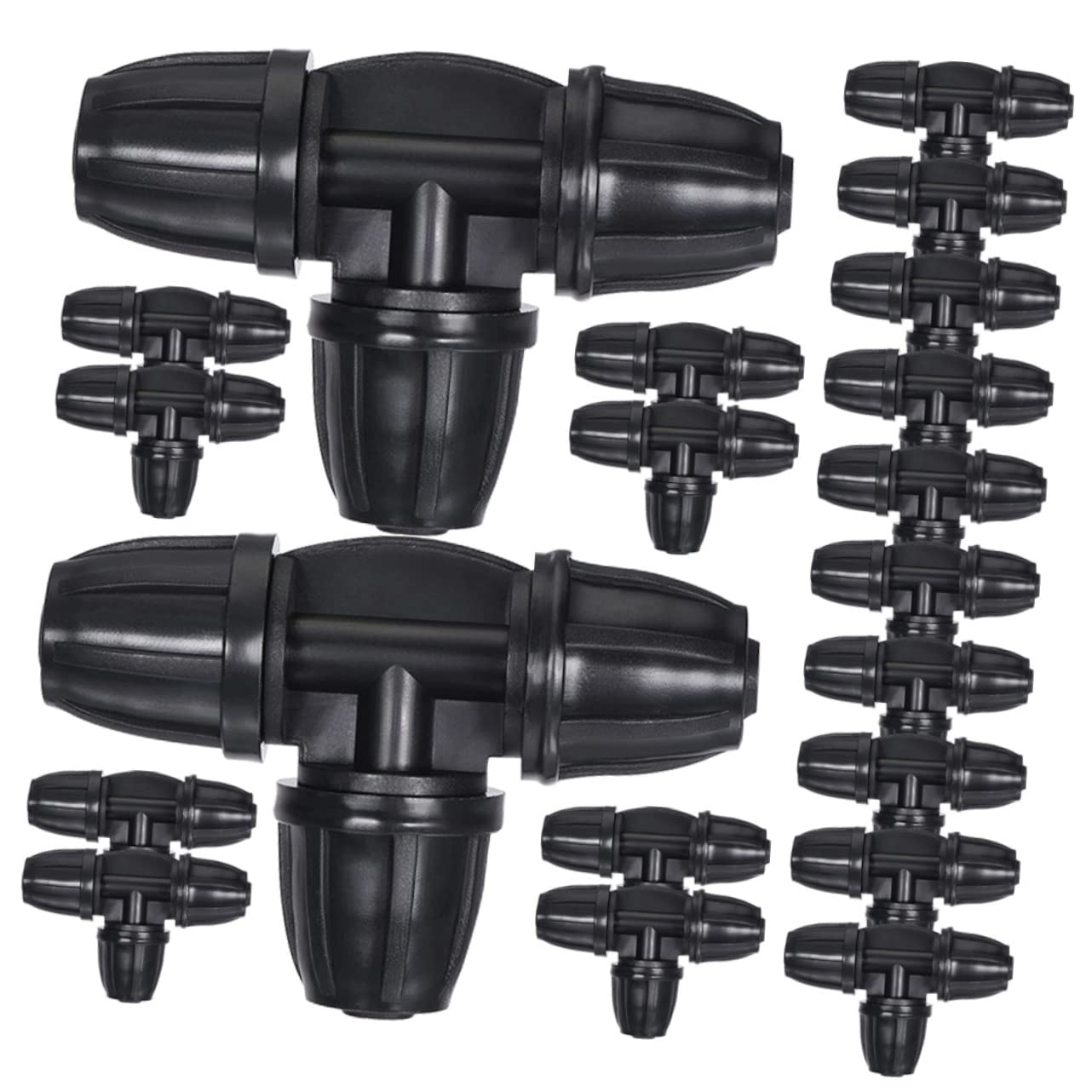 Conector en T, 40 piezas de riego por goteo Junta en T con púas Adaptador de riego en T Adaptador de púas for manguera Conector de tubo de agua