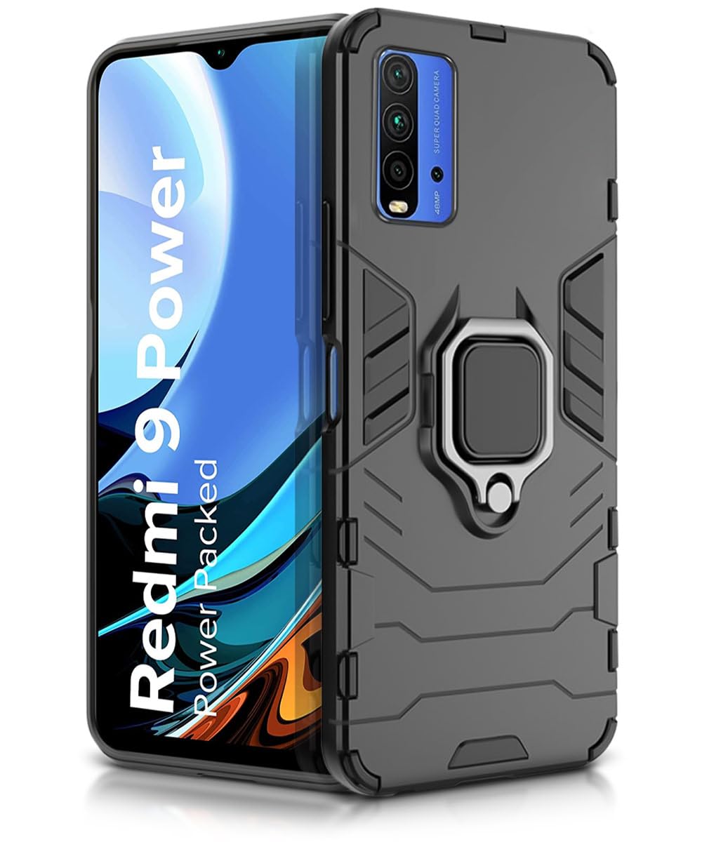 WOW IMAGINE Shock Proof Back Case Mobile Cover for Redmi 9 Power | Poco M3 (Armor | Hybrid PC + TPU | Full Protection with Ring Holder Kickstand | Carbon Black) (B08R5Y4Q69) Amazon Price History, Amazon Price Tracker