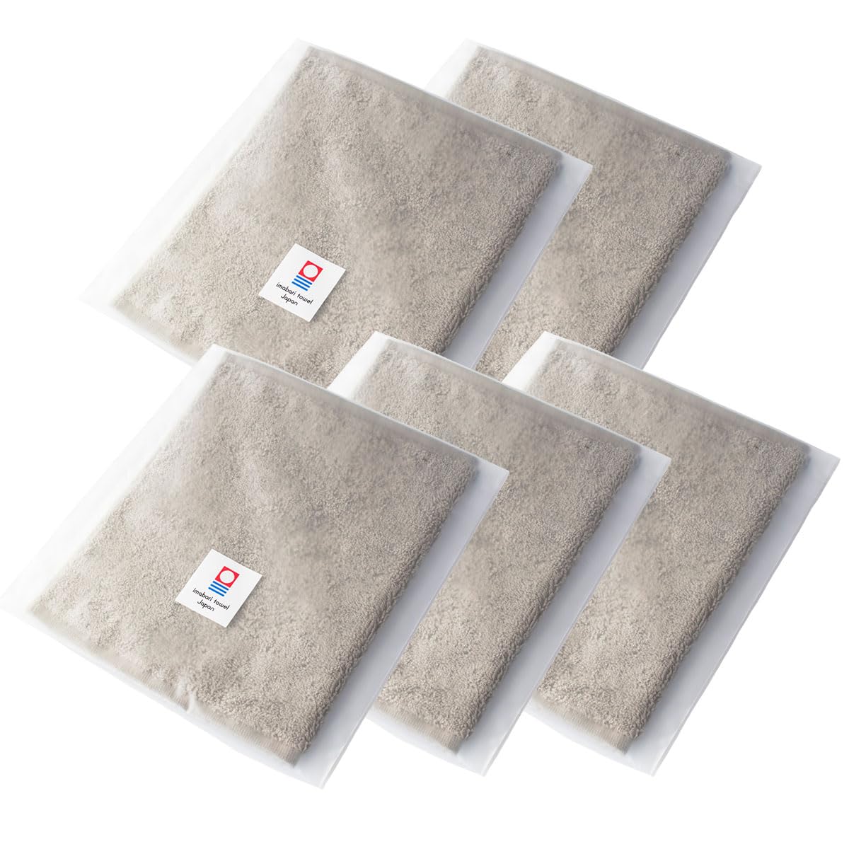 TAVARAT Imabari Towel Handkerchief Set of 3 Horse Zodiac Taupe Plain
