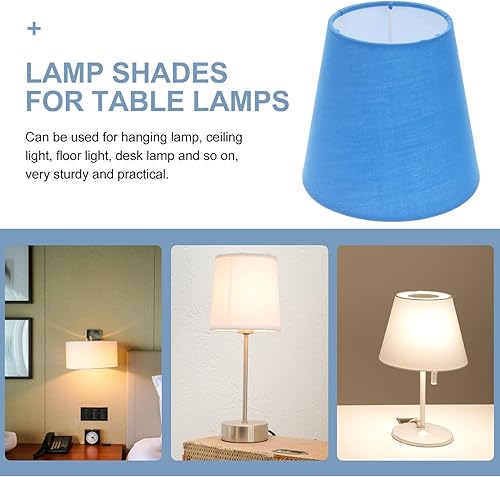 Miniatura 6 de LALAFINA Pantalla de tela para lámpara de araña pequeña pantalla de lámpara de barril cubierta de lámpara pequeña con clip en bombilla para lámpara