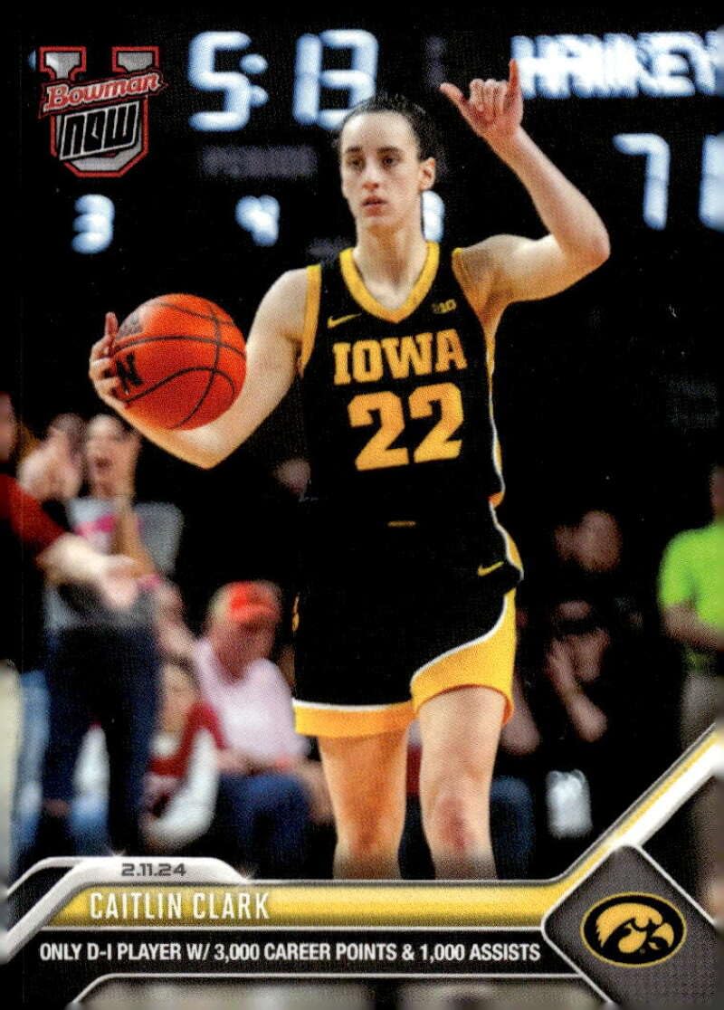 CAITLIN CLARK RC 2023-24 Bowman U NOW Pre-ROOKIE #48 Iowa NM-MT NIL Basketball WNCAA/WNBA PR:11953