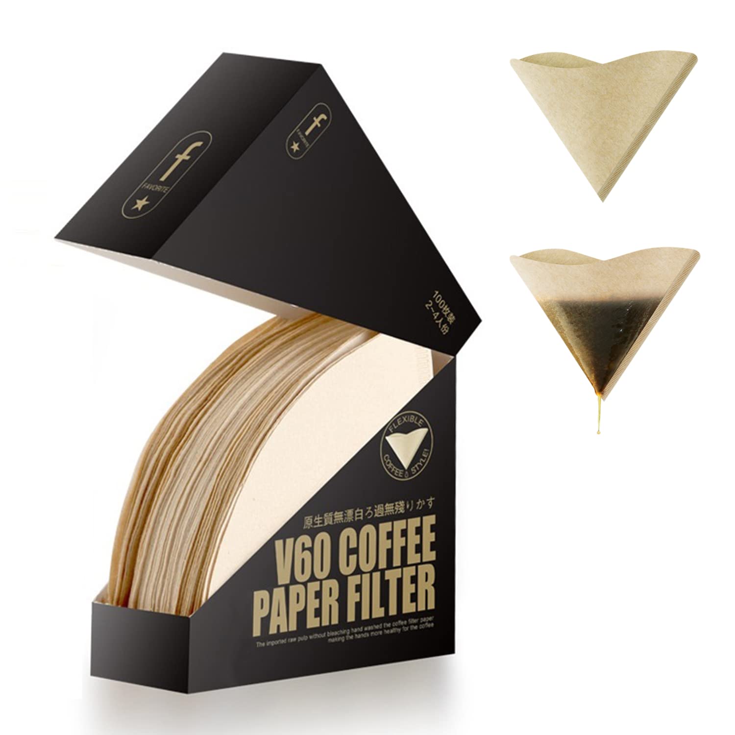 Buy 100 Pcs V60 Coffee Filter Paper NonBleached 100 Natural Puree