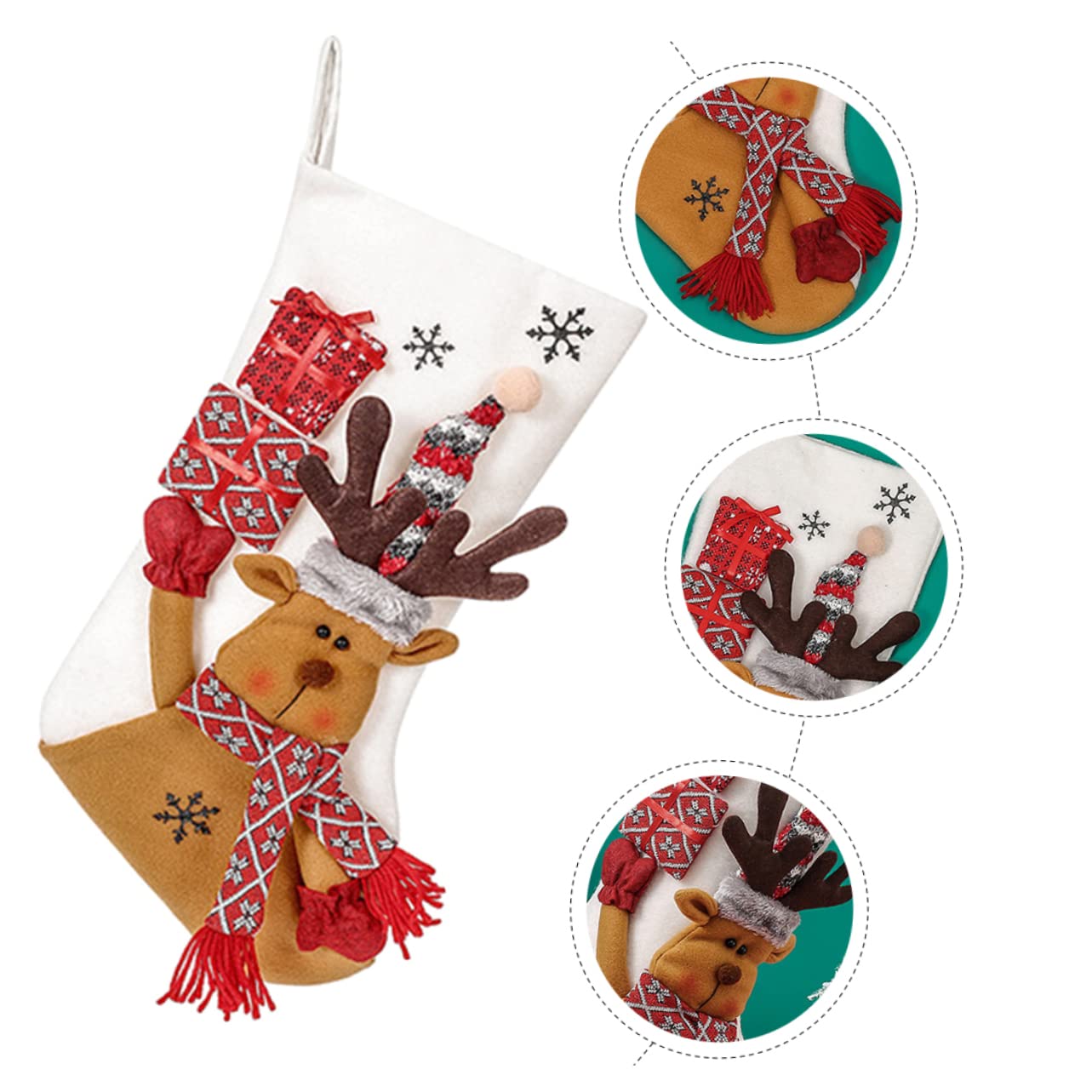 TOPBATHY 3 Medias Navideñas Decorativas para Colgar Calcetines Navideños con Temática Festiva Cálida