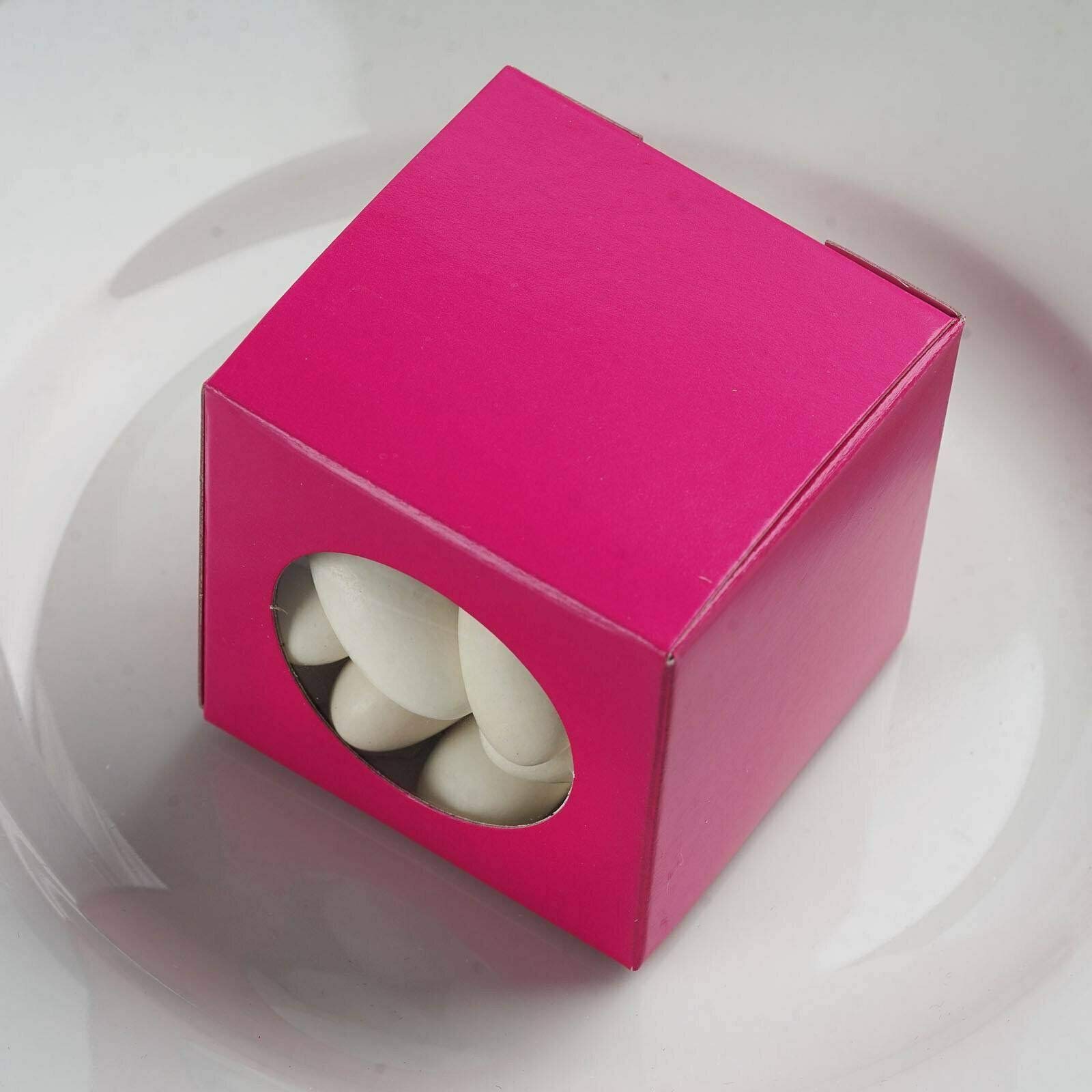 2x2 Ballotin Box Wedding Favor Boxes Birthday Party Gift nkKN Wrap Boxes -100 Boxes (Fushia)
