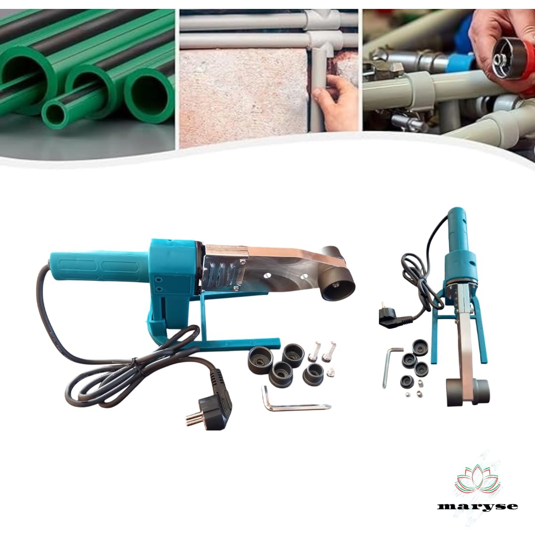 Maryse Polifusore per Tubi in Plastica 1500W – Stazione Saldante con 6 Matrici (20-63 mm) – Saldatore Professionale per Tubi PP-R, PE, PB, PVC