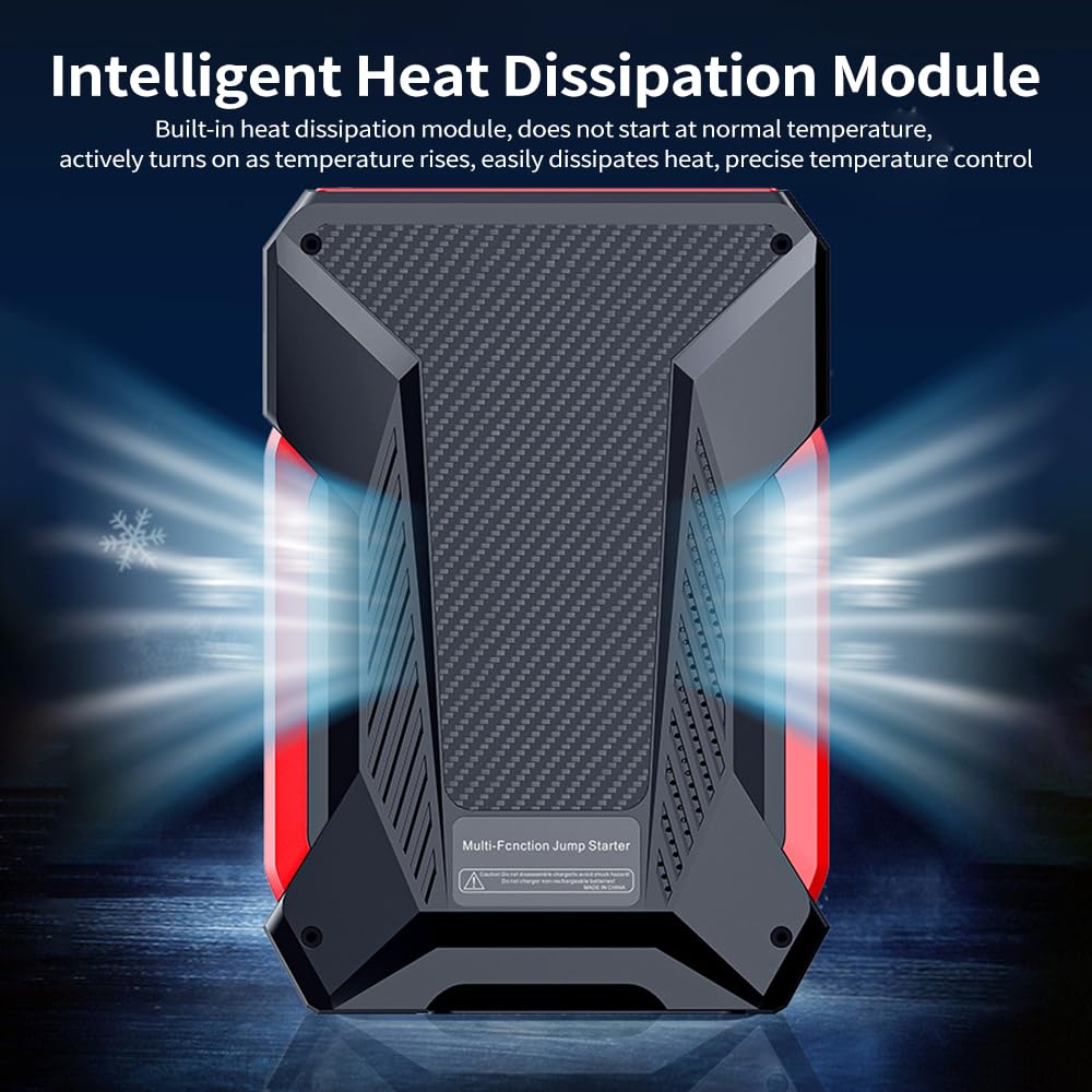 Compresor de aire portátil inflador de neumáticos, bomba de aire eléctrica inalámbrica, arrancador de salto de 10000 mAh 1000 A y compresor de aire con pantalla LED de luz LED para coche, motocicleta
