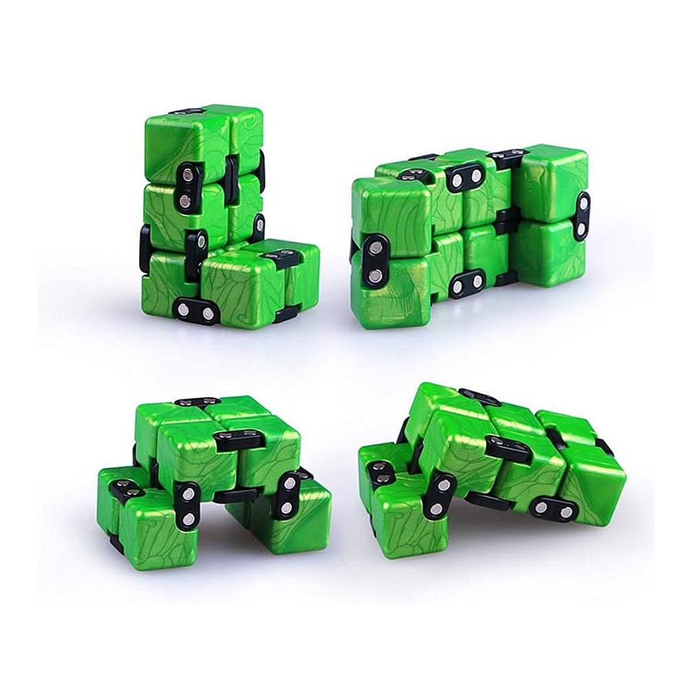 XMDCuber QY Toys Infinity Cube Fidget Toys,Hand Killing Time Transform Cubes Best for Stress and Anxiety Relief (Emerald Green)