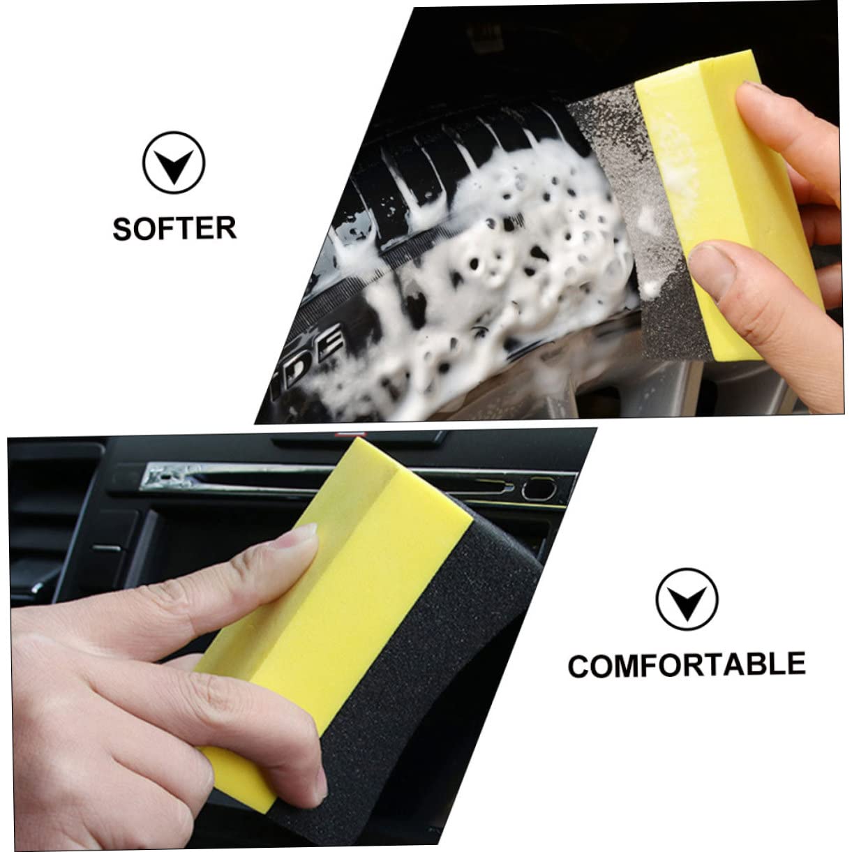Ciieeo 5 Series Esponja De Lavado De Autos Lavar Suave Esponja De Coche Aplicador De Cera para Automóvil De Limpieza De Coche Largo De Arcilla Compuesto PE 10 Piezas X 5