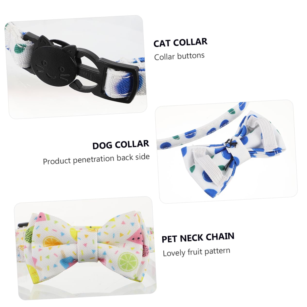 VANZACK 9pezzi Collare Per Gatti Con Campanella e Design Fruttato Di Frutta Mista Accessorio Estivo Per Animali Domestici