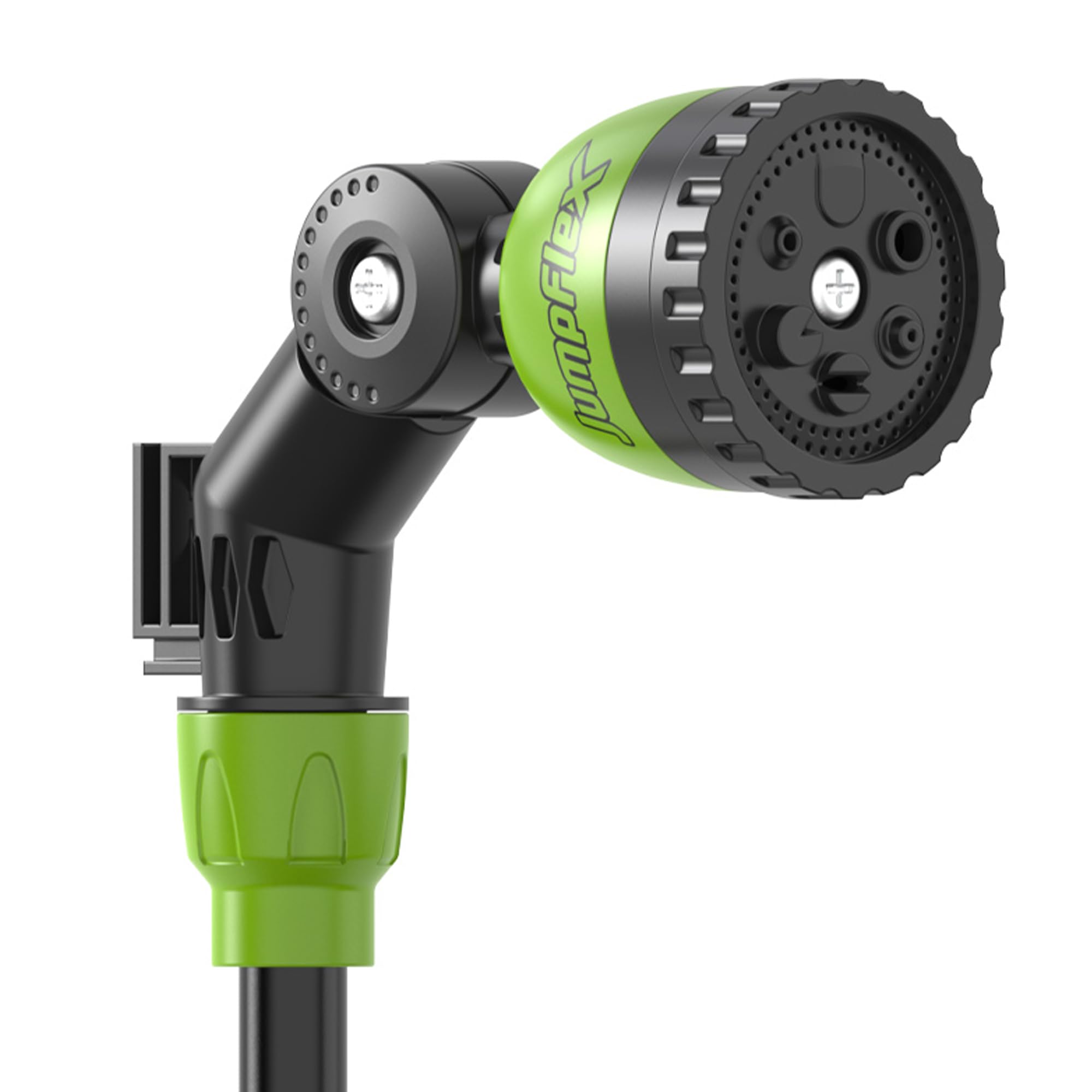 JumpFlex AquaJet Multi-Spray Sprinkler Water Hose Attachment for JumpFlex Hero Outdoor Backyard Trampolines with 6 Spray Settings, Black/Green