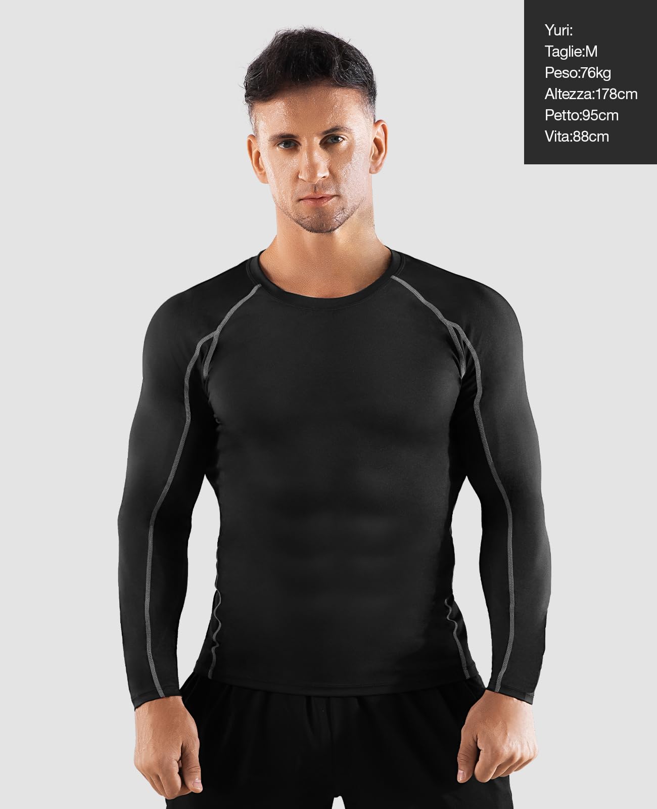 Niksa 2 Pezzi Fitness T-Shirt Maglia Compressione Uomo Maniche Corte Asciugatura Rapida Maglia da Sport per Corsa, Palestra