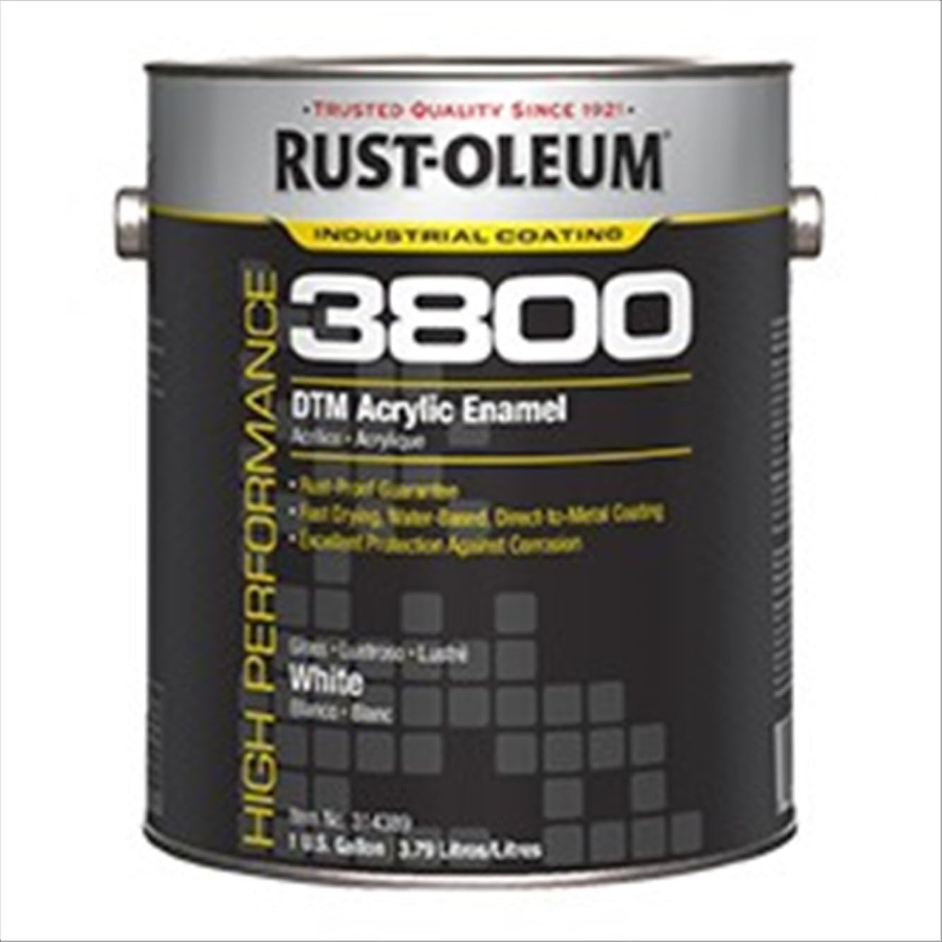 Rust-Oleum 3800 DTM Acrylic Enamel Satin Black 1 Gallon 