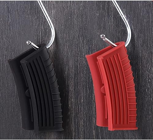 Miniatura 4 de HZMM Paquete de 4 soportes de silicona para mango caliente, soporte para ollas de hierro fundido, fundas de agarre antideslizantes resistentes al