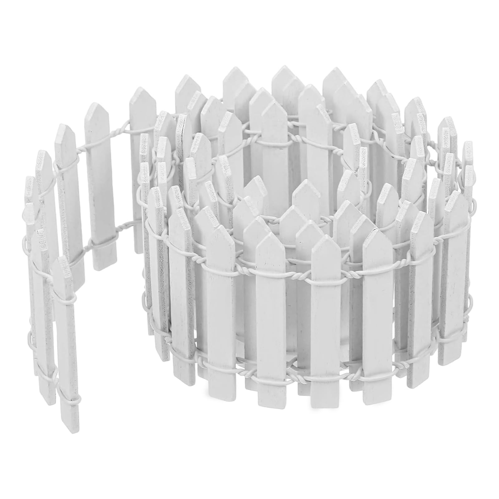 Miniature Garden Fence, 90 x 5 cm Small Wooden Fence White Flexible Miniature Picket, Fairy Fences Miniatures Garden Ornament for Micro Landscape Doll House Flower Pot Fairy Gardens Decoration