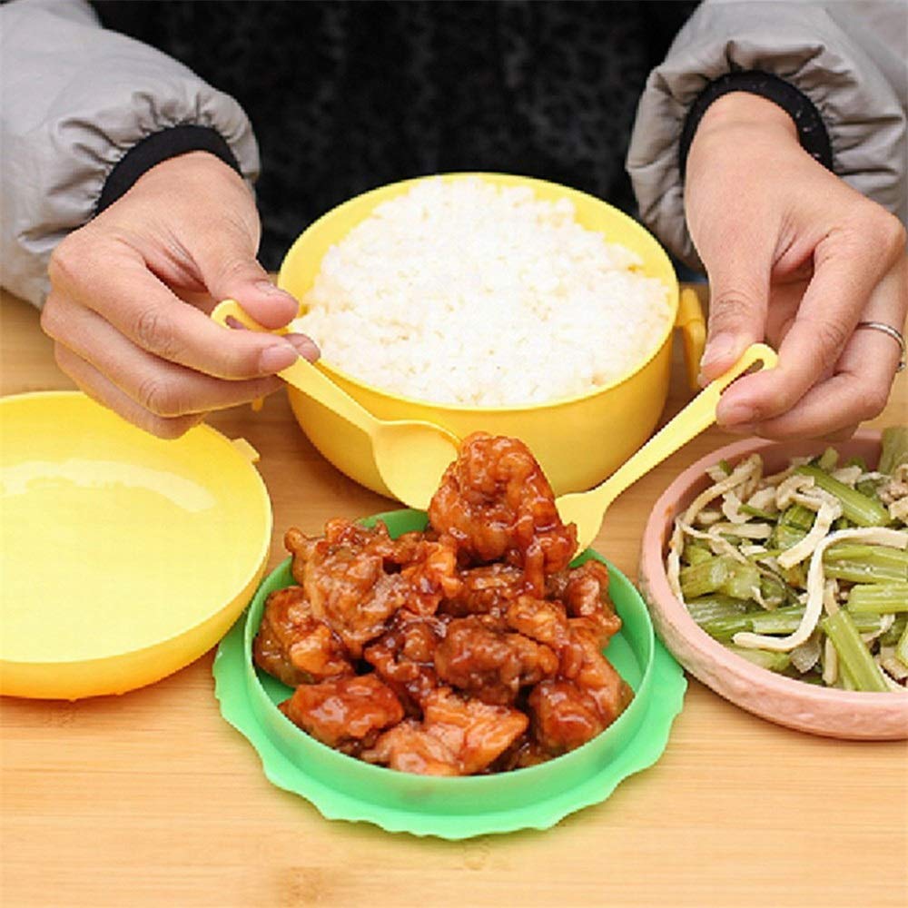 Pudełko na Lunch Bento, Pudełka Do Przechowywania Żywności, Śliczne Hamburger Dwuwarstwowe Pudełko Na Lunch Pudełko Na Burger Bento Lunchbox Dzieci Szkolny Pojemnik Na Żywność Zestaw Stołowy z Widelce