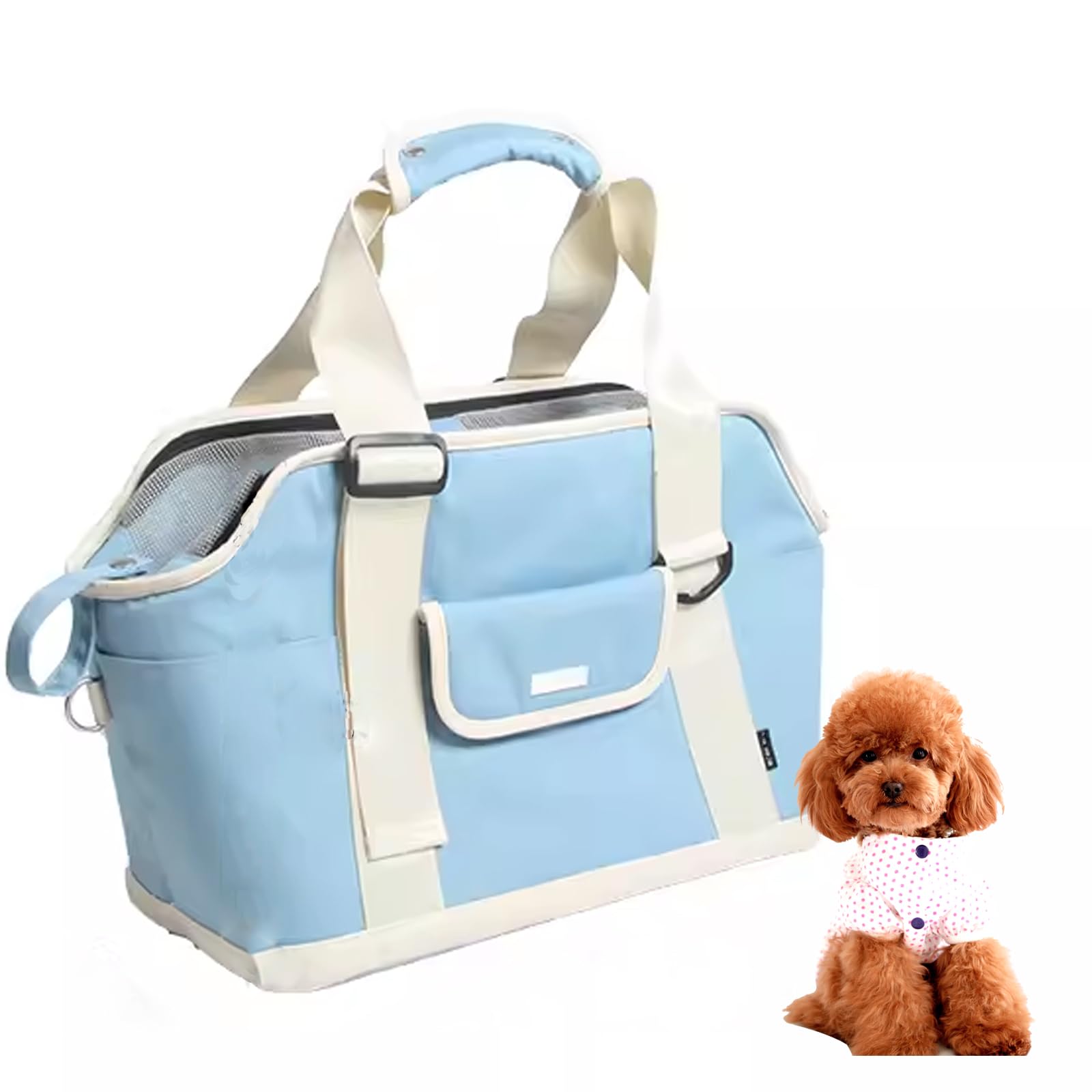 Trasportino per Cani E Gatti, Portatile Borsa Trasportino per Animali Domestici, Traspirante, Rasportino Morbido per Cani E Gatti, per Viaggi, Meno di 5Kg,Blu